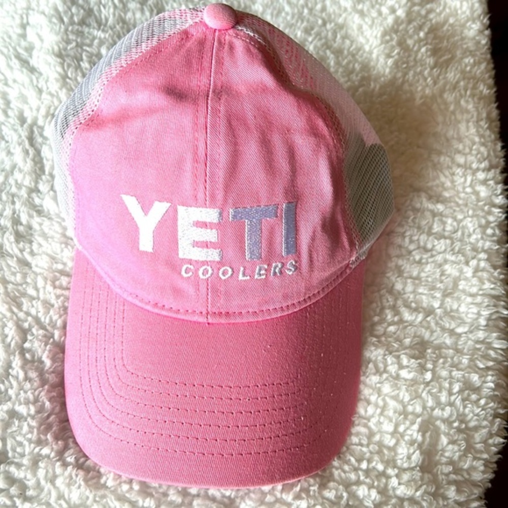 YETI Coolers Women's PINK Snapback Trucker Hat Baseball Cap Adjustable